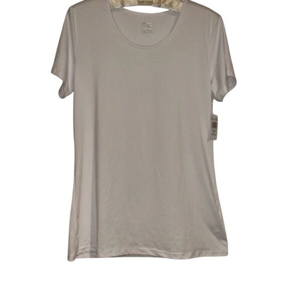 *New* 32 Degrees Cool White Scoop Neck Jersey Knit Short Sleeve Tee Ladies Large - Picture 1 of 8